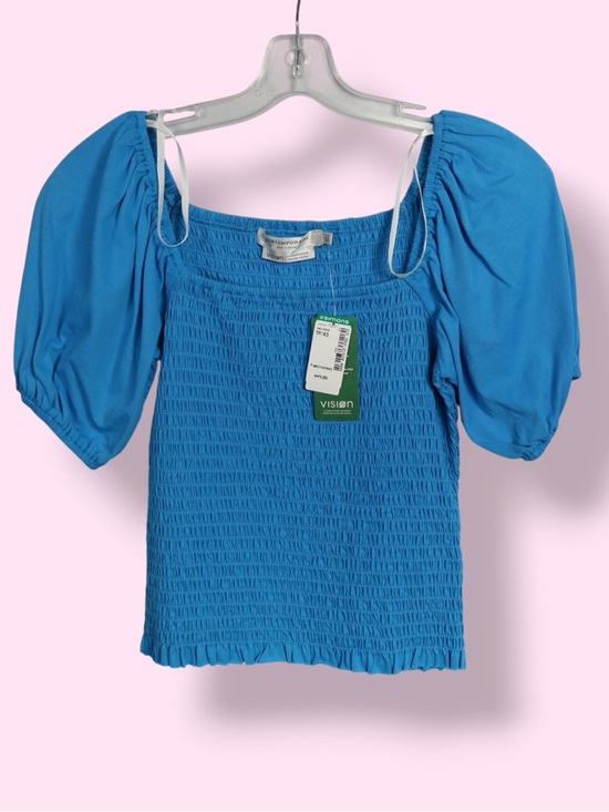 Simons Tops - Contemporaine Smocked Puff Sleeve Top Blue Size Small NWT